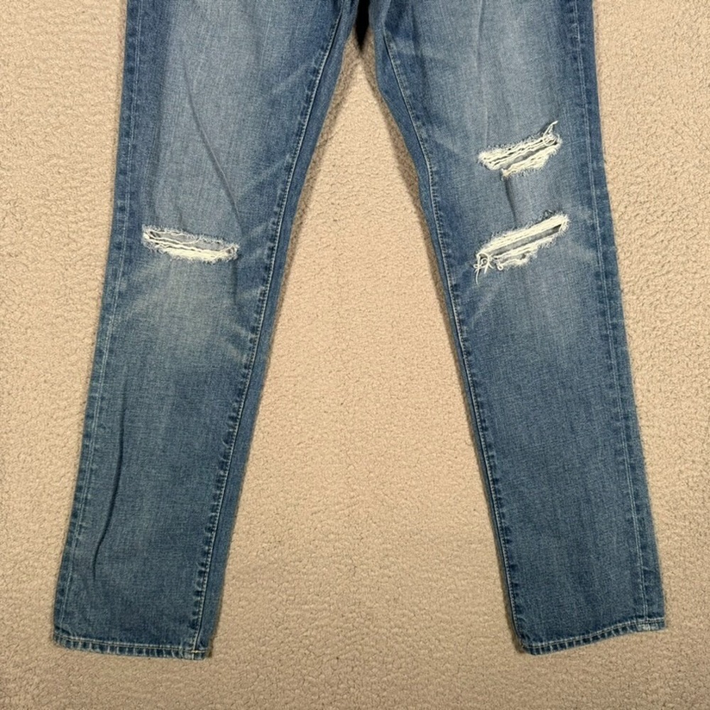 Abercrombie & Fitch Jeans Mens 30x31 Blue Athletic Skinny Denim Distressed Logo - Picture 3 of 15